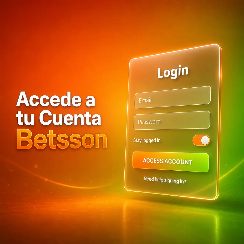 Pantalla de inicio de sesión de Betsson mostrando campos para correo electrónico y contraseña de la cuenta