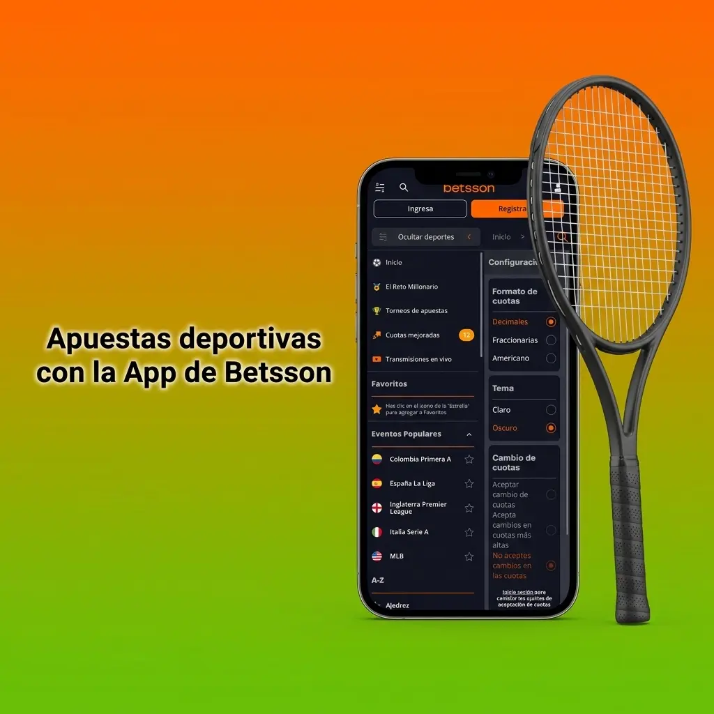 Apuesta en vivo o antes del partido en fútbol, NBA, tenis, UFC y NFL con la app de Betsson y cuotas actualizadas.