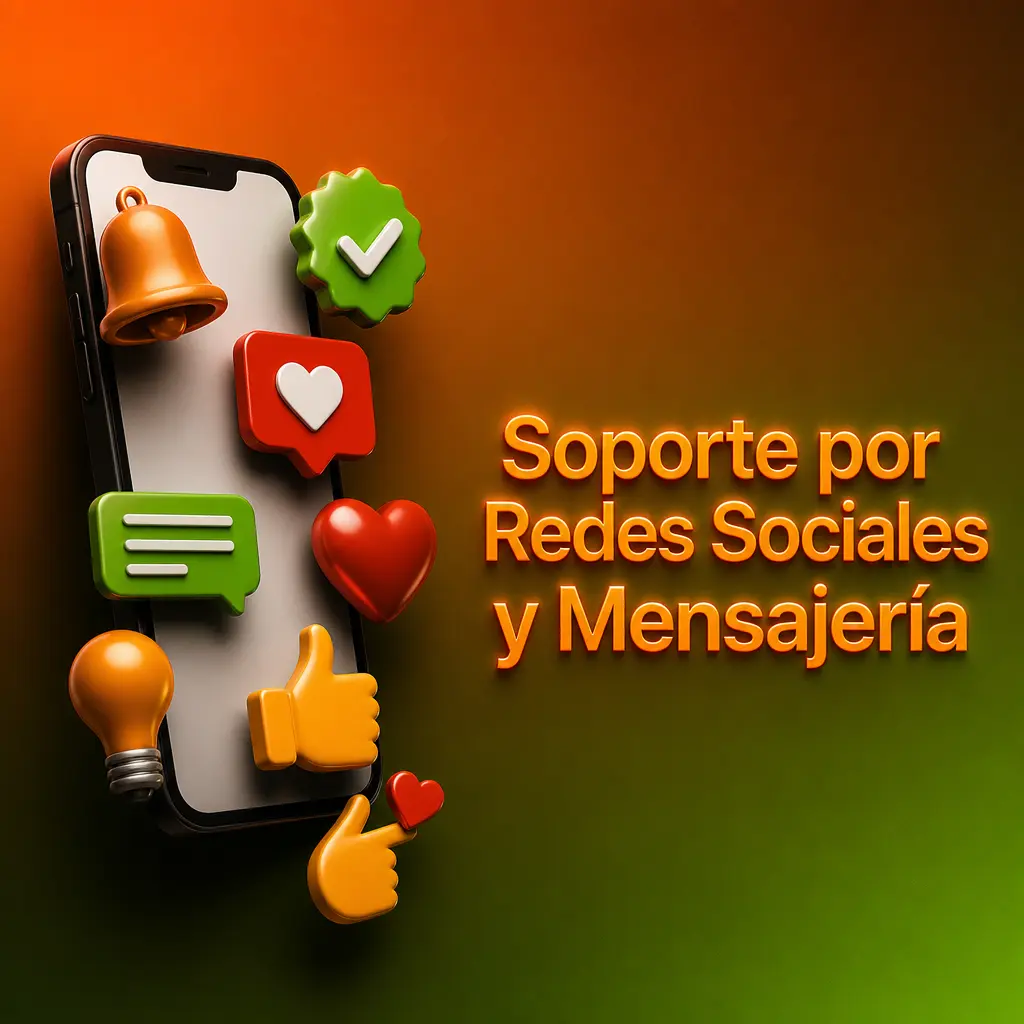 Soporte de Betsson por Facebook, Instagram y X para consultas generales y seguimiento de novedades de la plataforma.