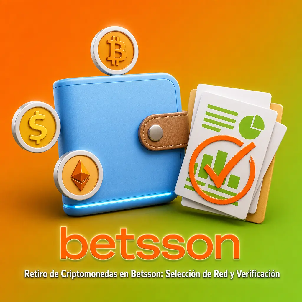 Retiro de criptomonedas en Betsson Colombia mediante Astropay, seleccionando red BTC, ETH o USDT para verificar.