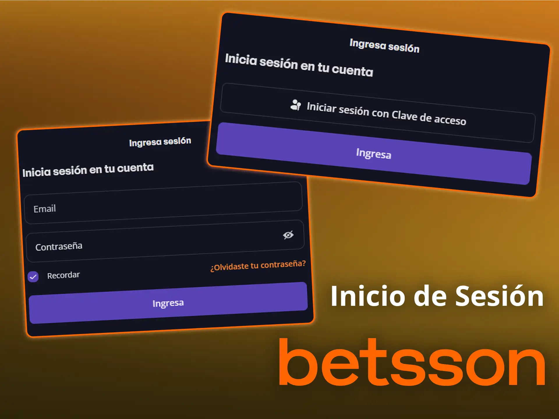 Accede a tu cuenta introduciendo tus datos de inicio de sesión en Betsson.