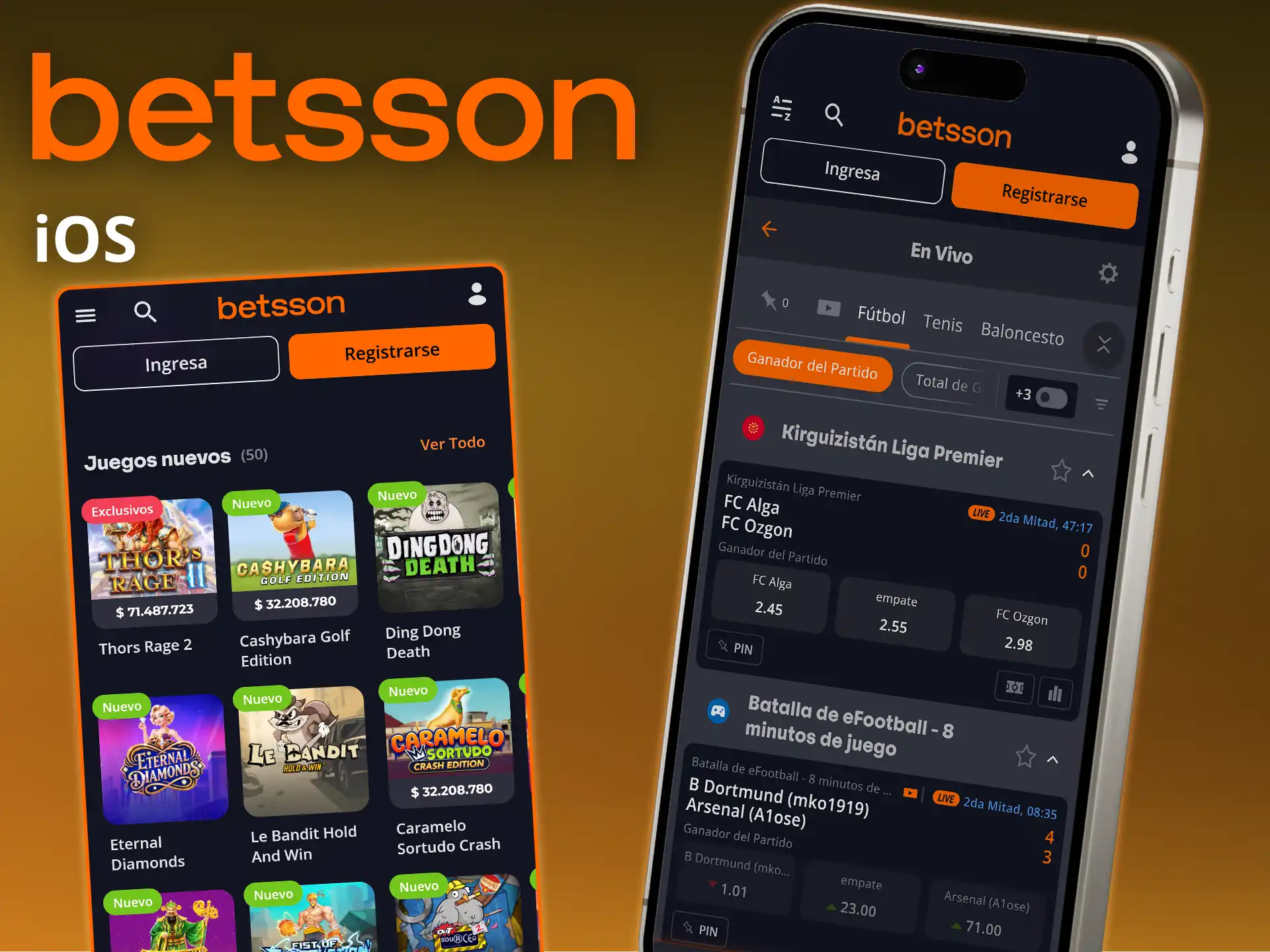 Descarga la aplicación oficial de Betsson para iPhone.